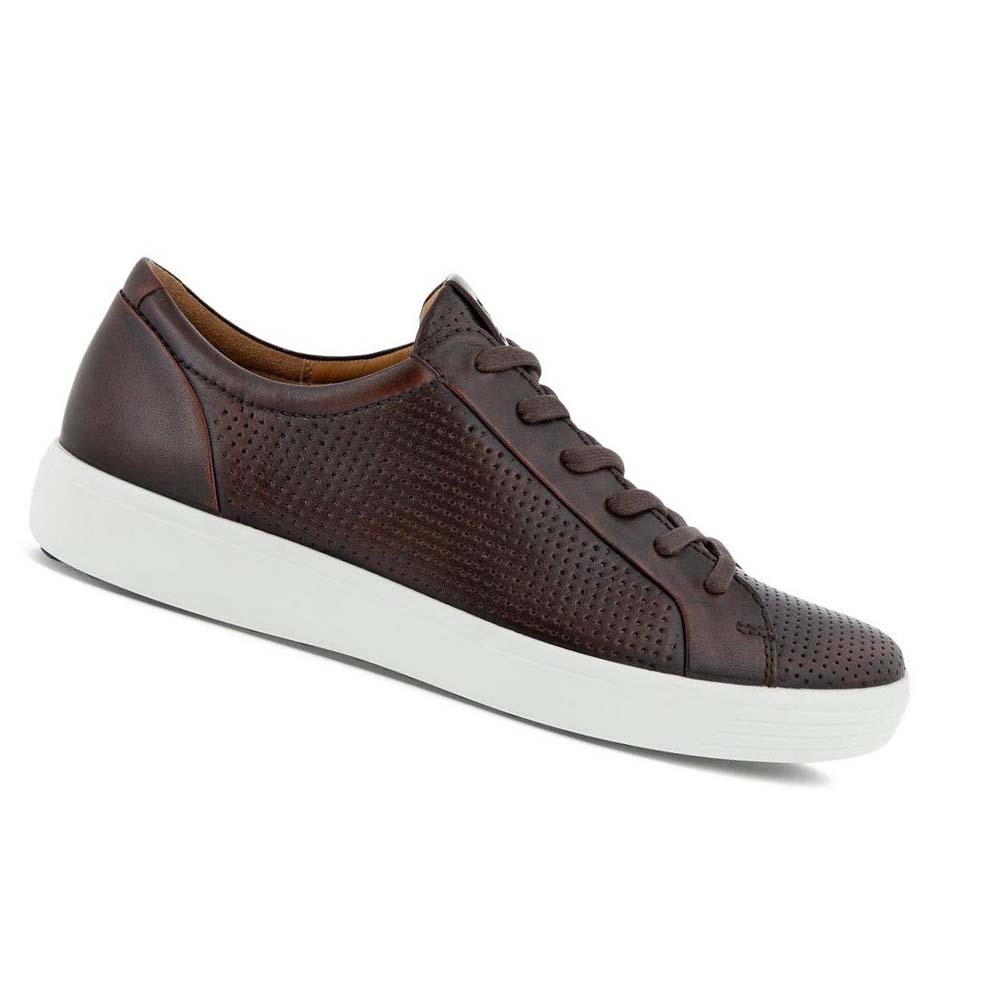 Ecco Soft 7 Laced Casual Skor Herr Kaffe | SE 477RVD